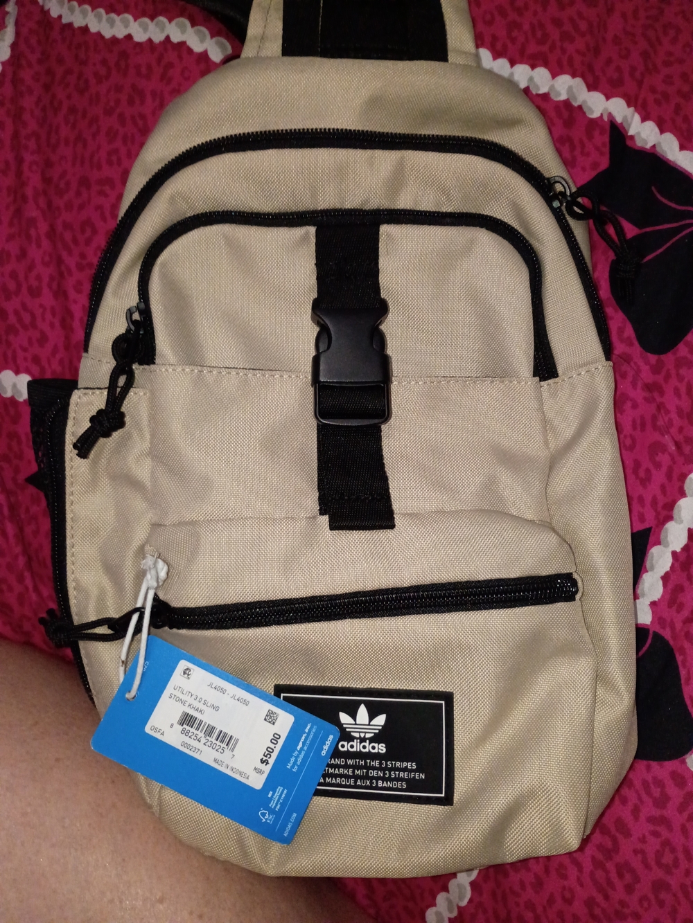 adidas Men's Beige Sling Backpack - Casual Everyday Bag